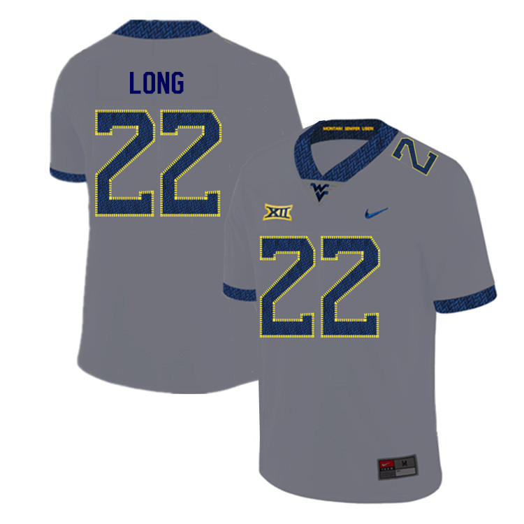 2019 Men #22 Jake Long West Virginia Mountaineers College Football Jerseys Sale-Gray